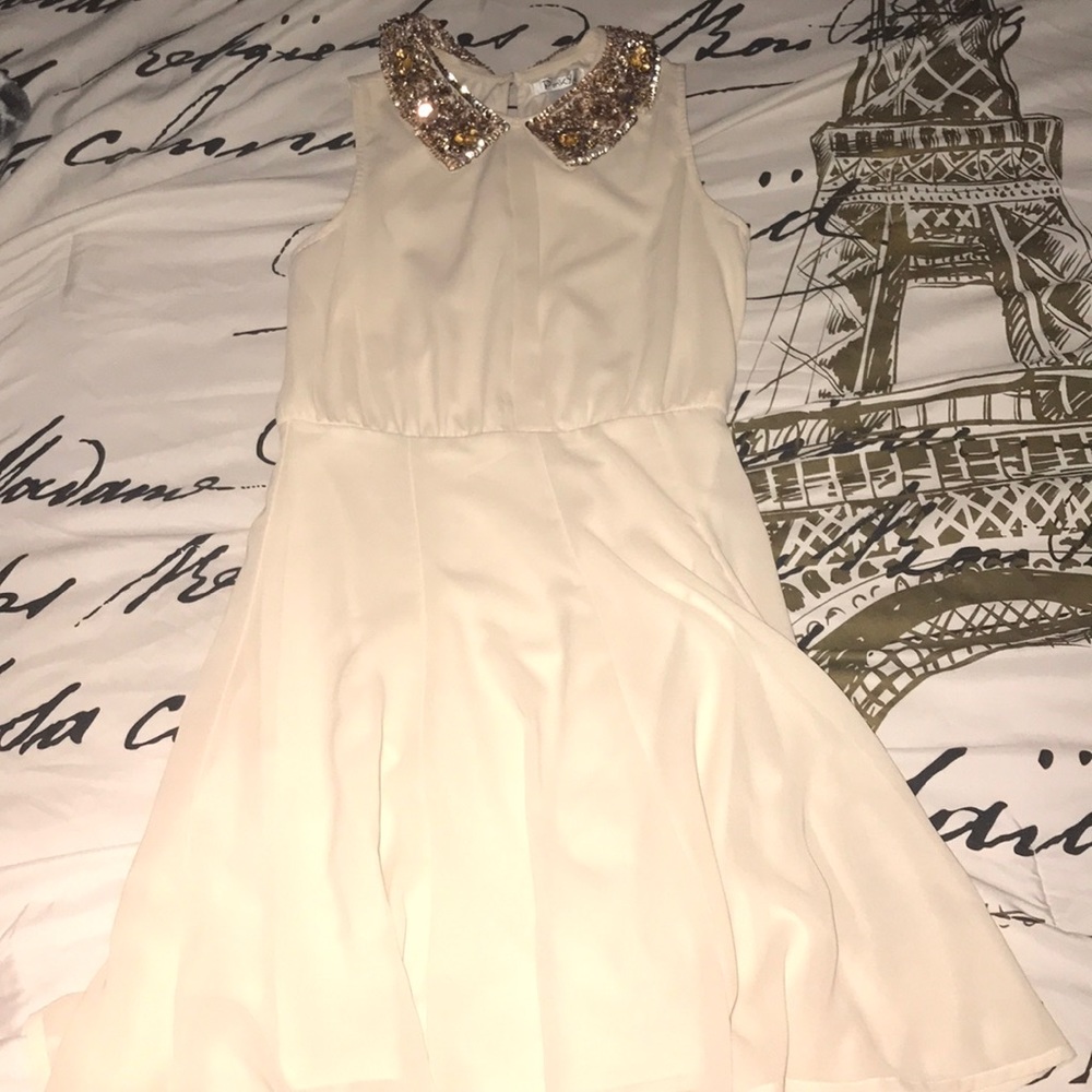 👼🏻 Silk Cream Peter Pan Collared Dress 👼🏻